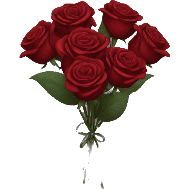 Bouquet of dark red roses emoji