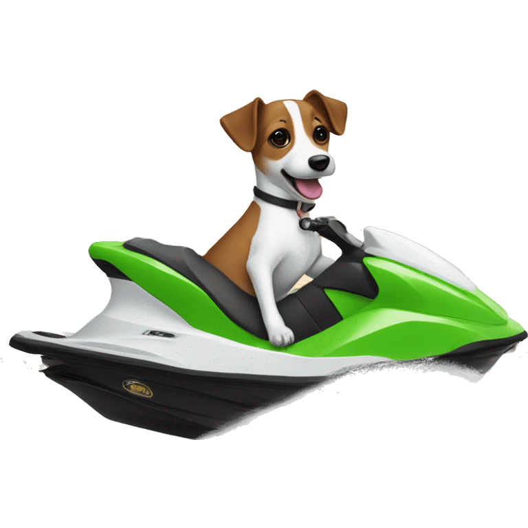 Jack Russel on a jet ski  emoji