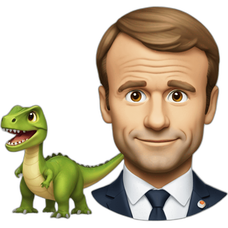 Emmanuel Macron en dinosaure emoji