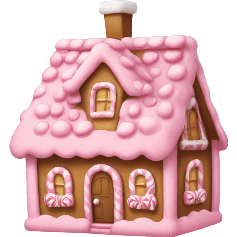 Pink gingerbread house emoji