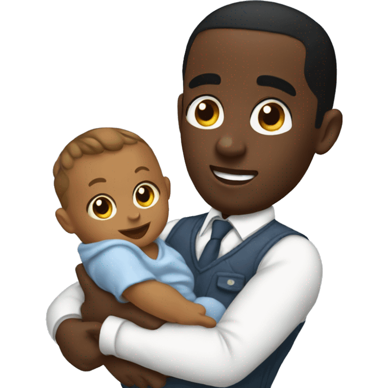 Diddy holding a baby emoji