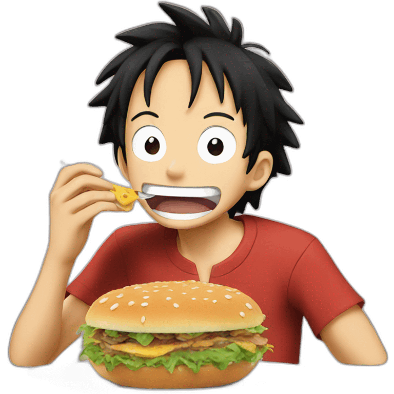 Luffy eating food emoji