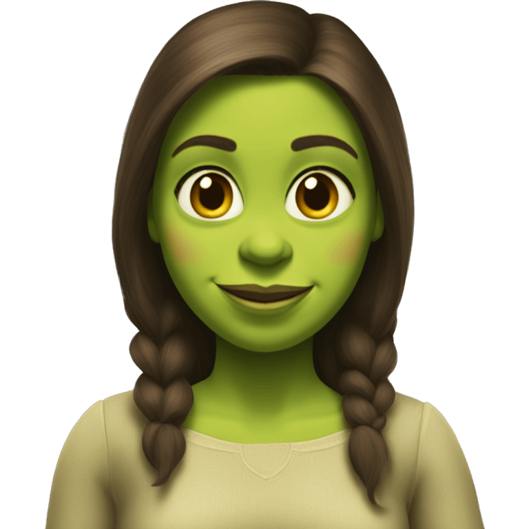 Shrek with brunette woman emoji