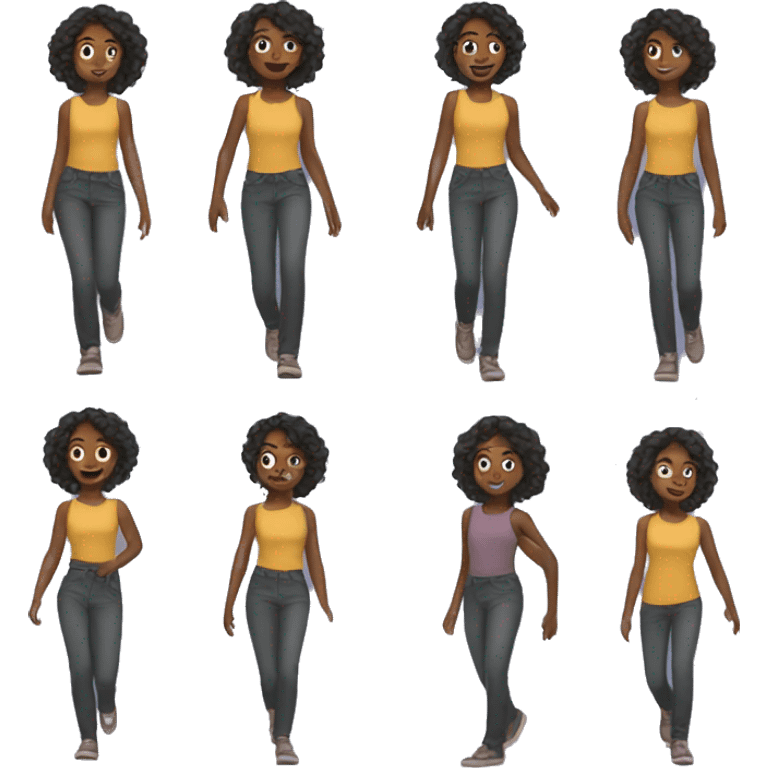 Black girls walk on  emoji