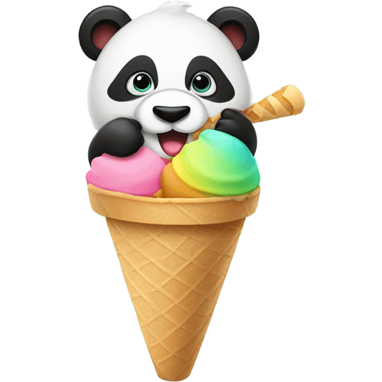 Panda eating ice cream emoji