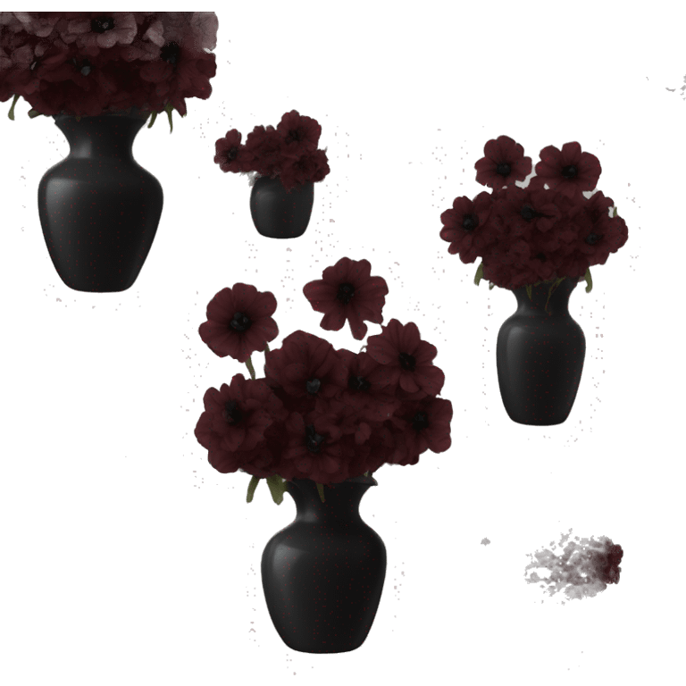 Black and burgundy dead flowers in acl vase  emoji