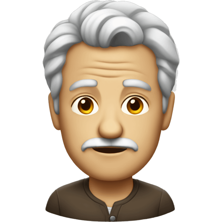 an old guy with poorly attended hair emoji