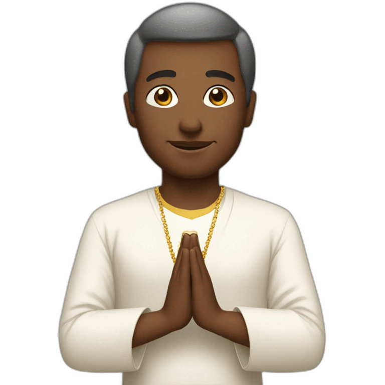 saint doing namaste emoji