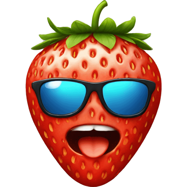 Strawberry with sunglasses  emoji