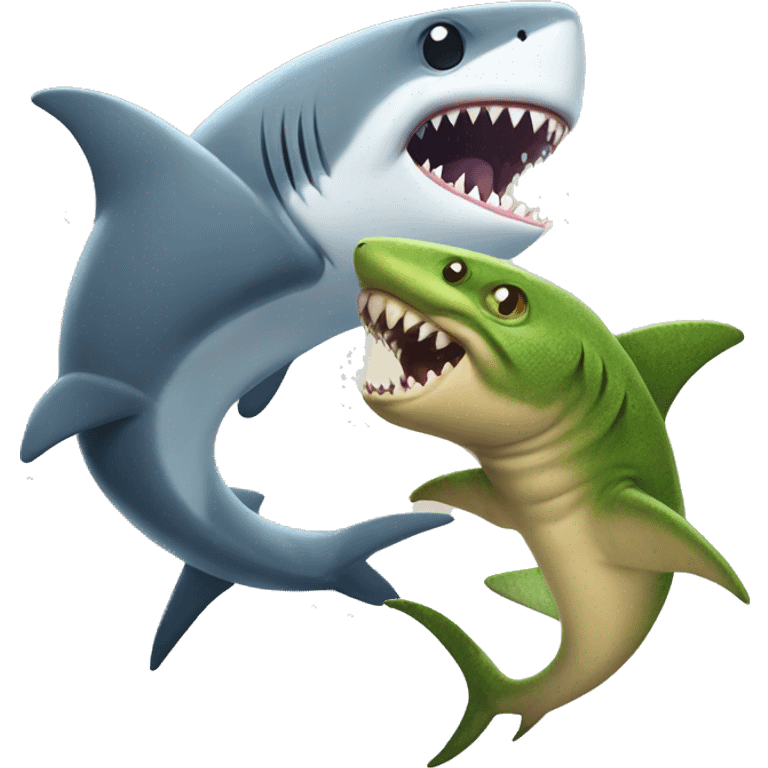 Shark and lizard dancing’s  emoji