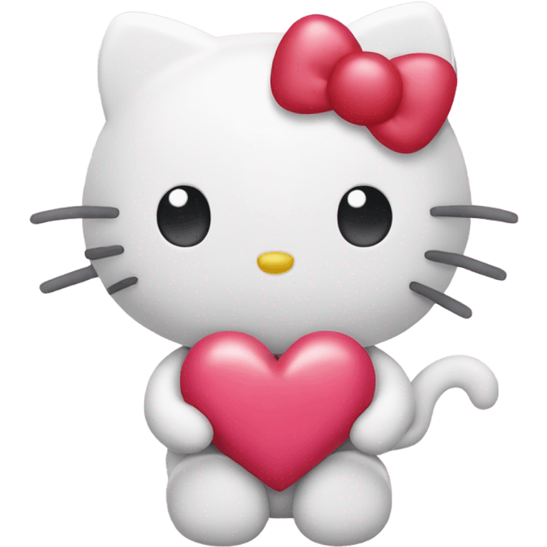 hello kitty with heart emoji