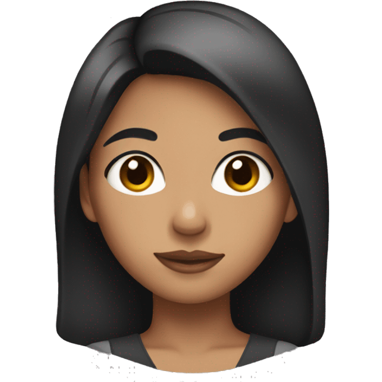 Girl with tan skin and black hair emoji