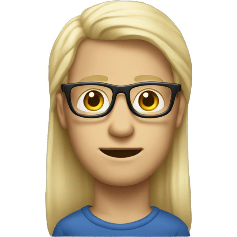 blonde hair man with glasses in suspen emoji