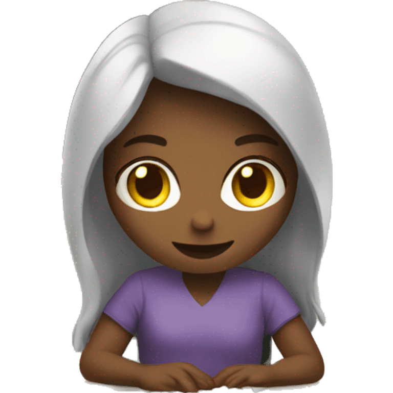 Girl working in front of computer emoji