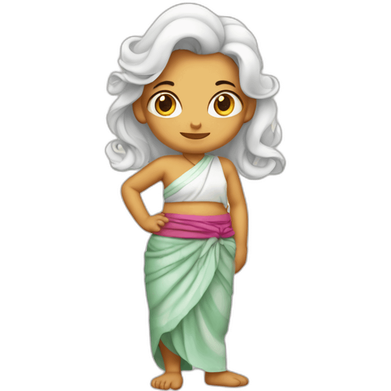 White khmer girl Dragon in sarong emoji