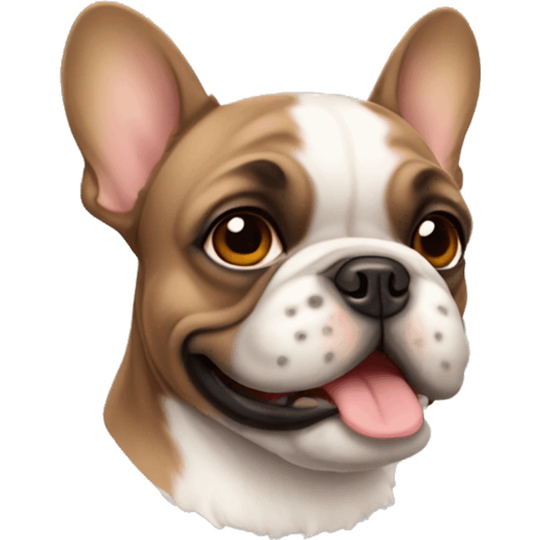 Brown fluffy French bulldog  emoji