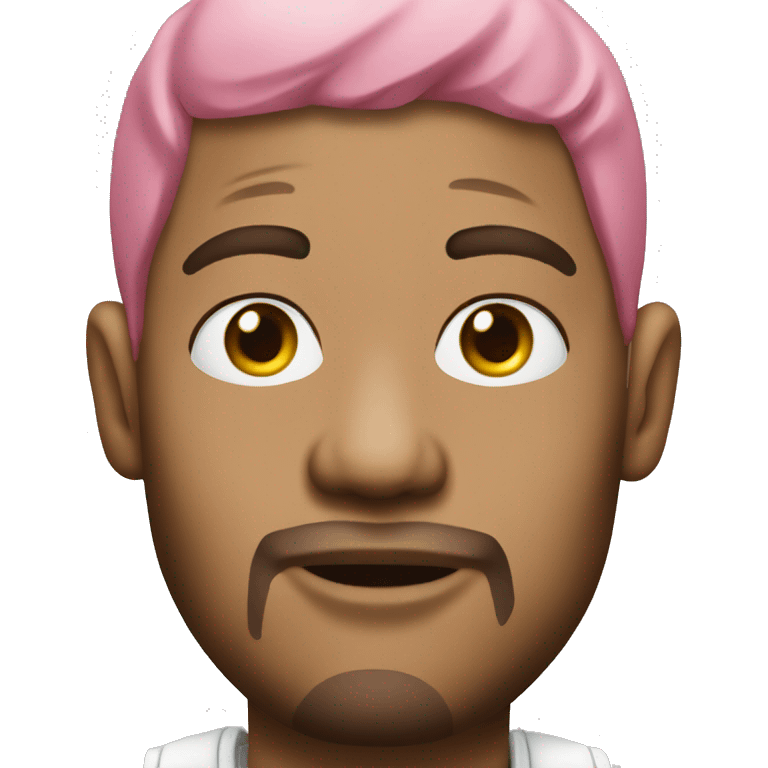 White rapper with tattoos on face and pink hair emoji