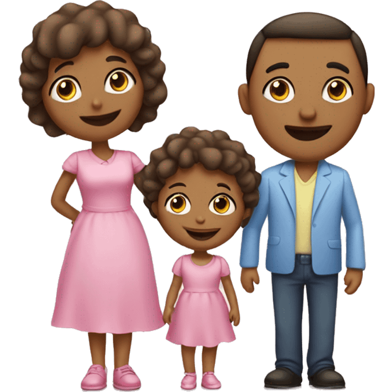 Family of 3- mum-dad-baby girl emoji