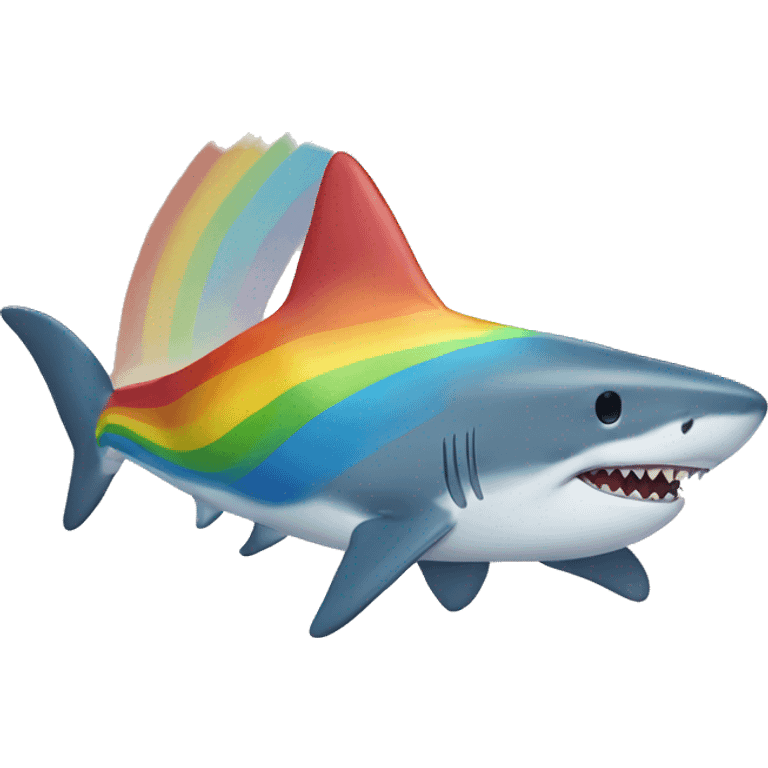 shark flying over a rainbow emoji