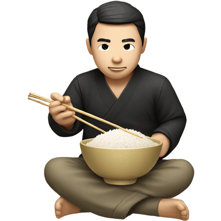  Chinese man eating rice emoji