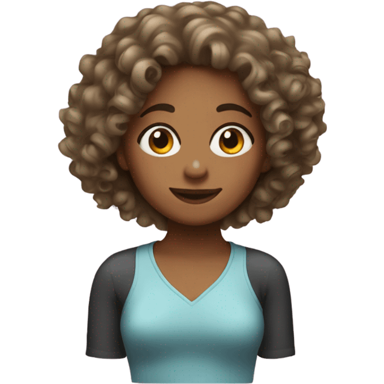 Girl with curly hair  emoji