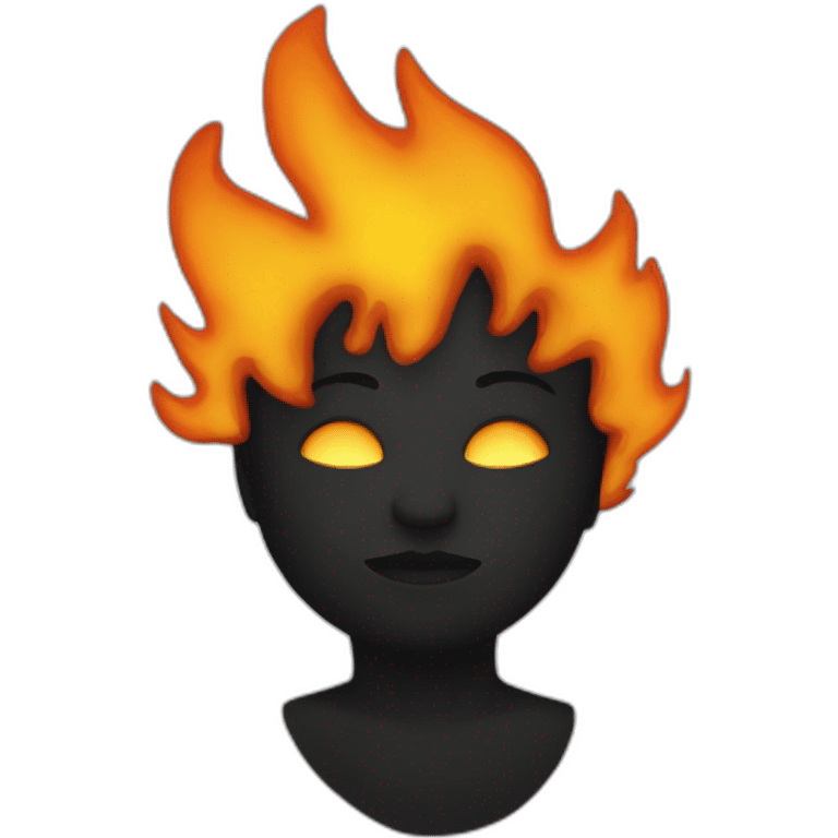 Cœur noir dans le feu emoji