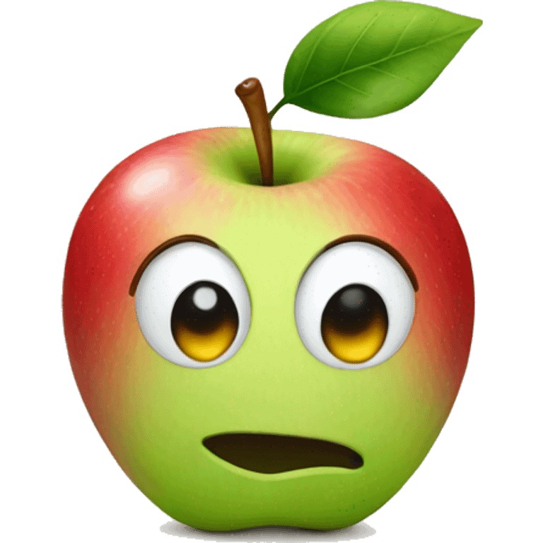 apple with face emoji