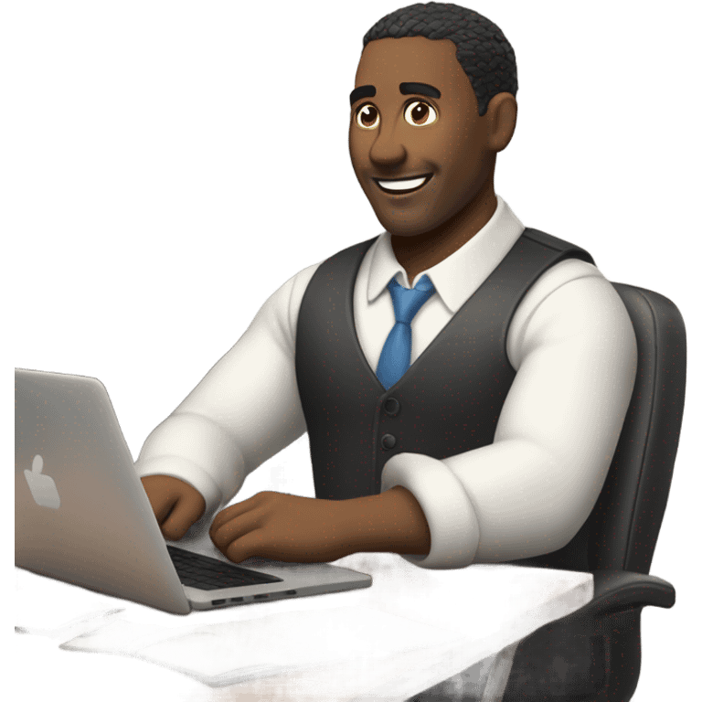 one half dressed formally in business attire, standing in an office environment, and the other half casually dressed, sitting at a desk with a laptop in a cozy home office setting emoji