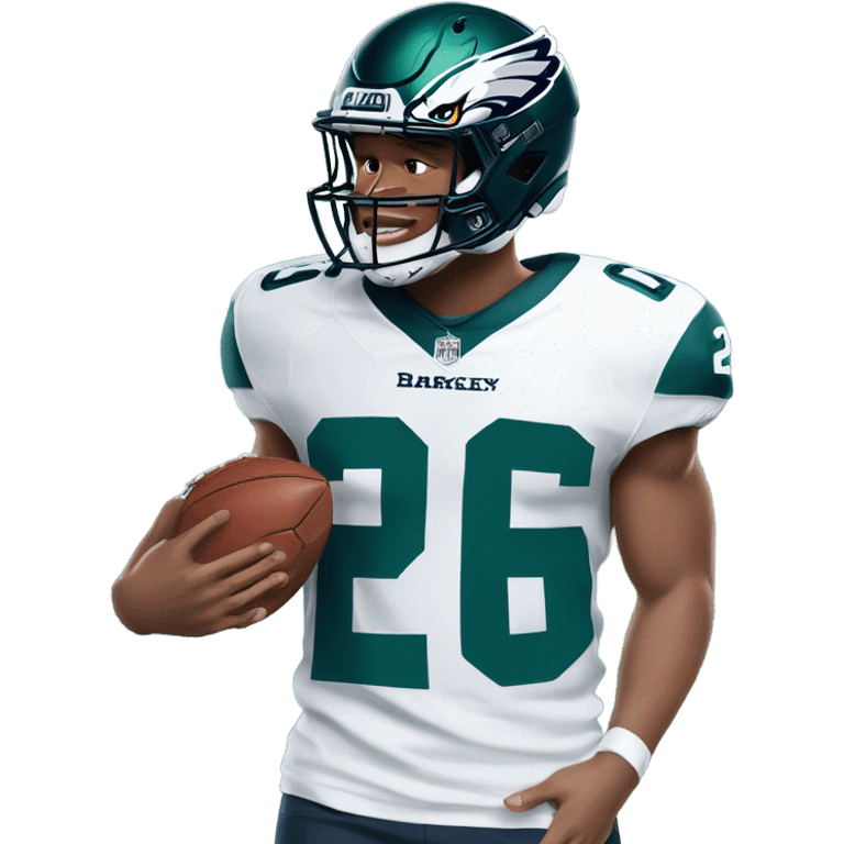 Saquon Barkley in Green Eagles jersey with number 26 green eagles helmet  emoji