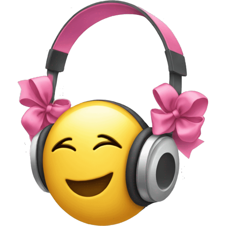 Headphones with pink bows on the side  emoji