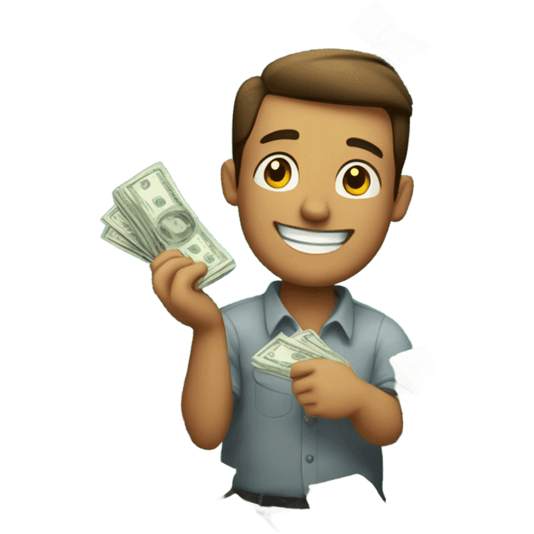 Guy making money emoji