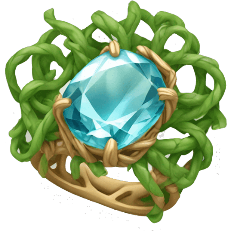 crystal ring covered with vines emoji