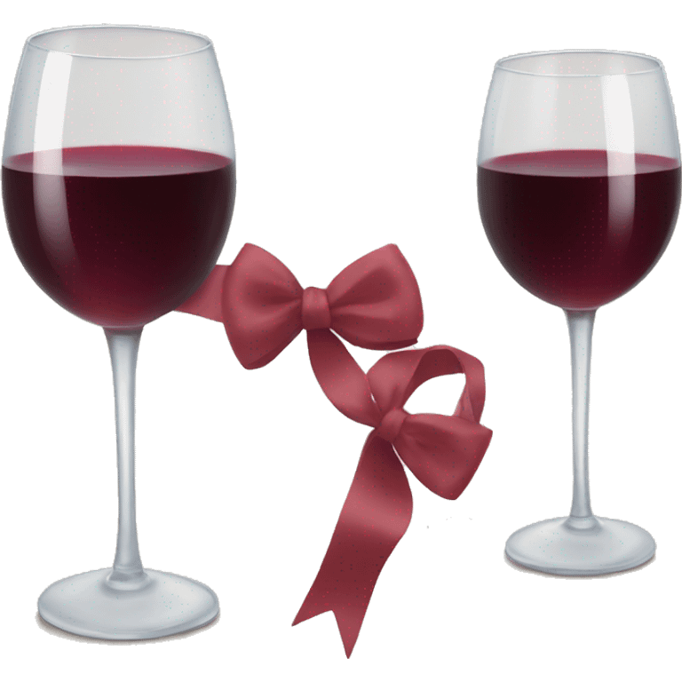 two glasses of wine with white bows emoji