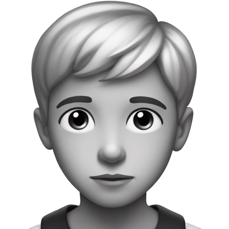 monochrome portrait of a boy emoji