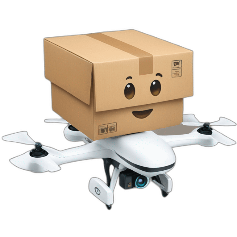 Delivery drone with a delivery box emoji