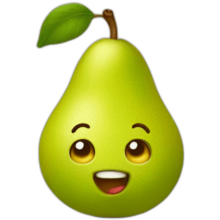 A pear with a face emoji