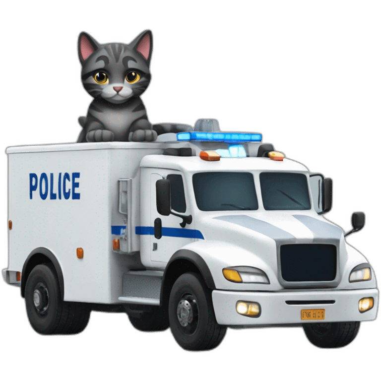 Police cat truck  emoji