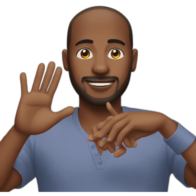 black man without beard doing namastey with joining both hands in front of him emoji