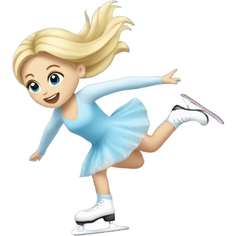 Blonde girl falling ice skating emoji