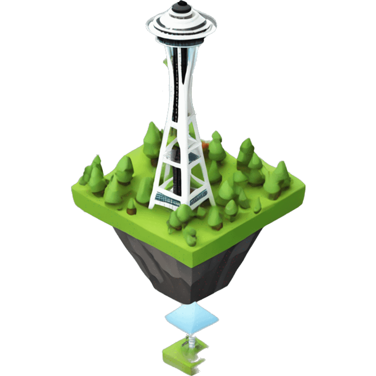 isometric-3d-space-needle-landscape-bold emoji