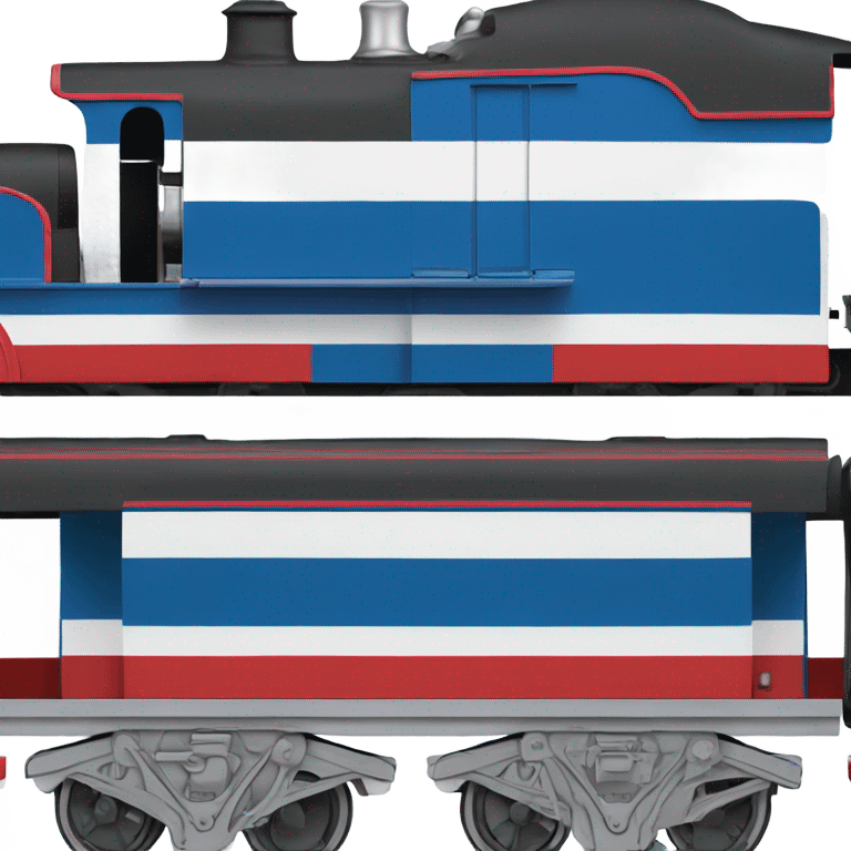 thomas the tank engine with american stripes on it's train body emoji