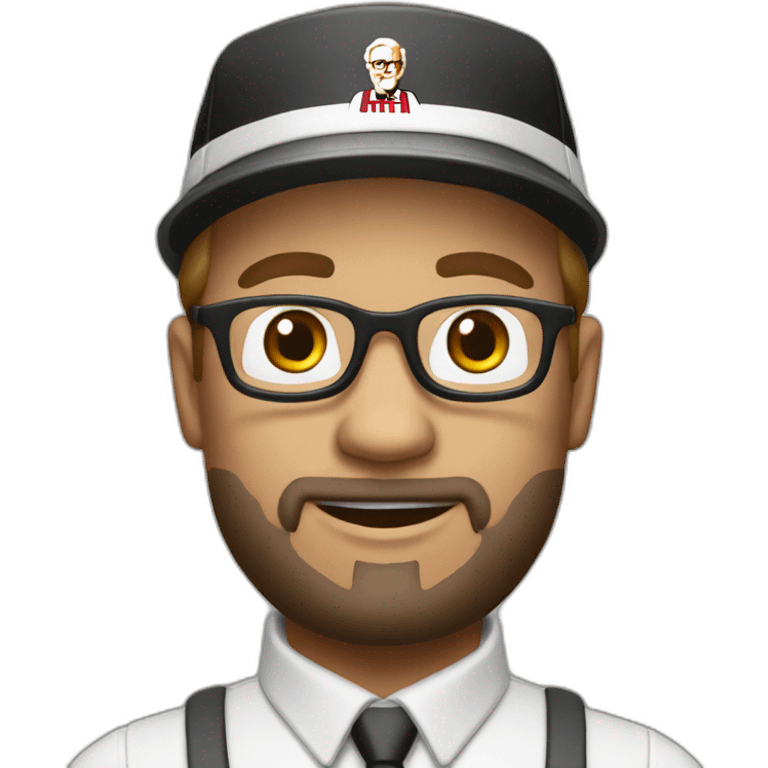 the KFC manager in the black cap is European emoji