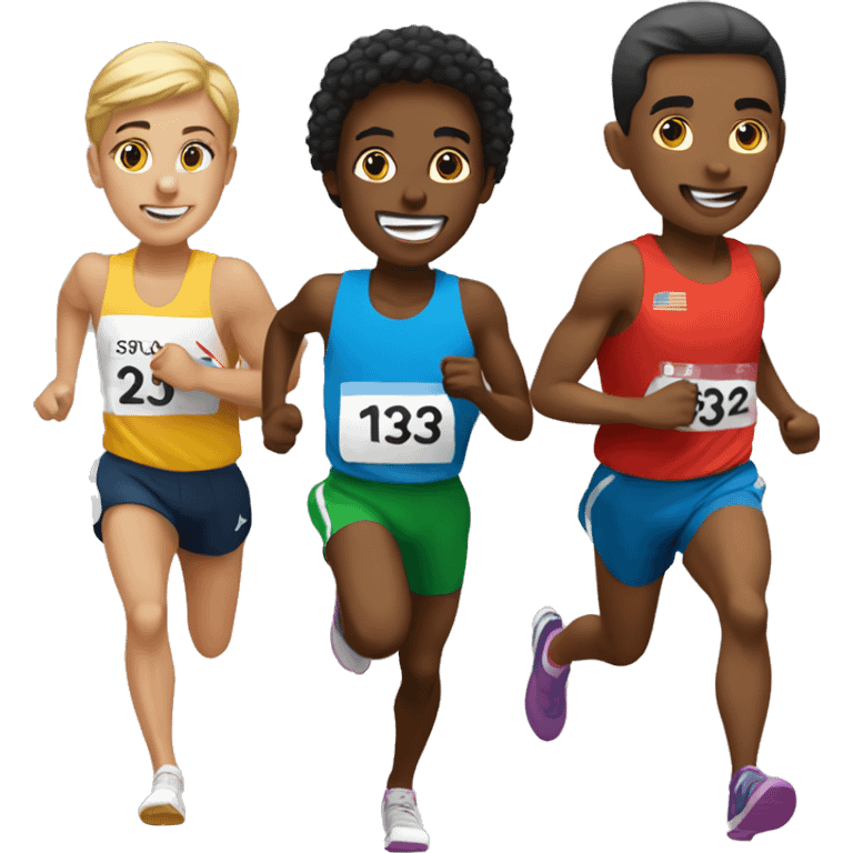 Race of three runners emoji