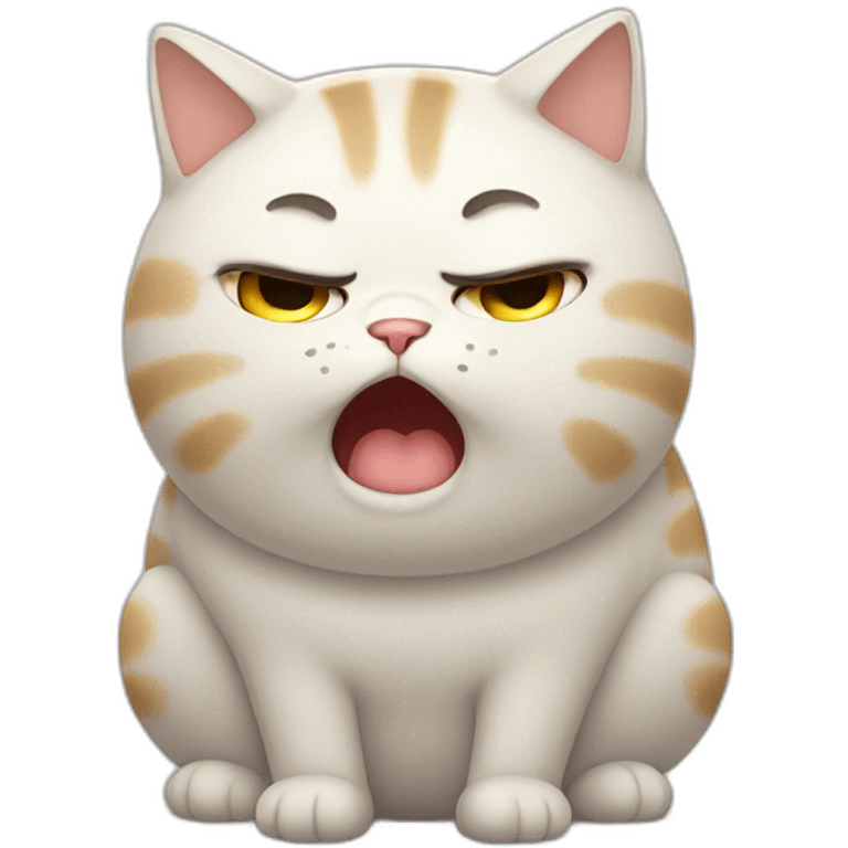 Crying chubby cat emoji