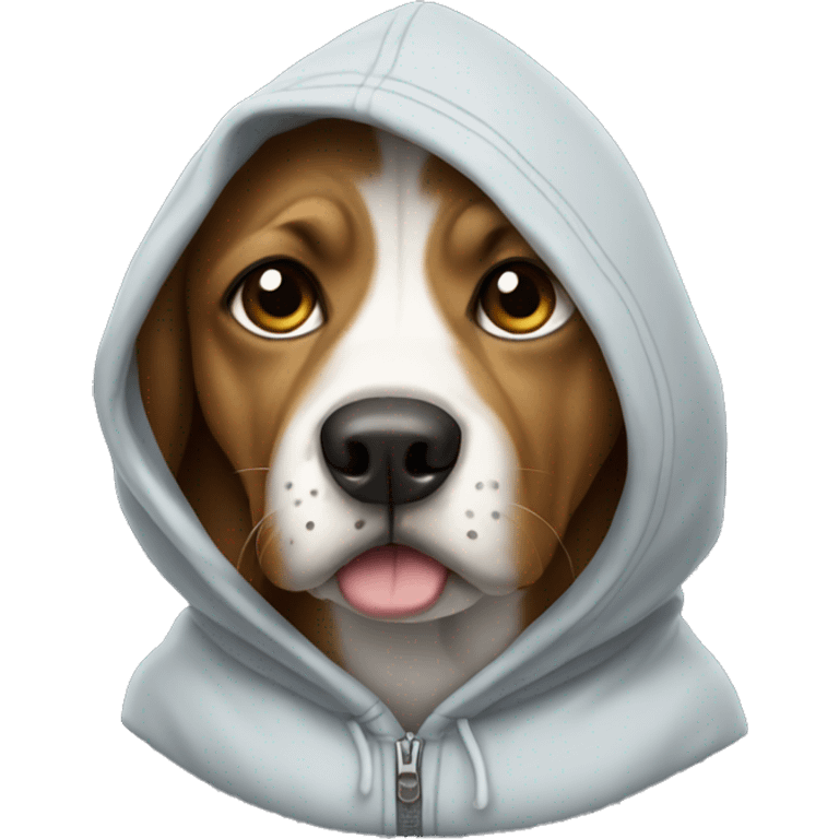 Dog wearing hoodie emoji