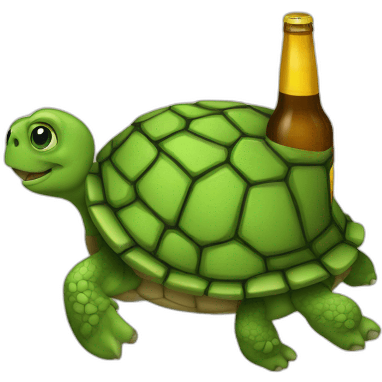 Tortuga con cerveza emoji