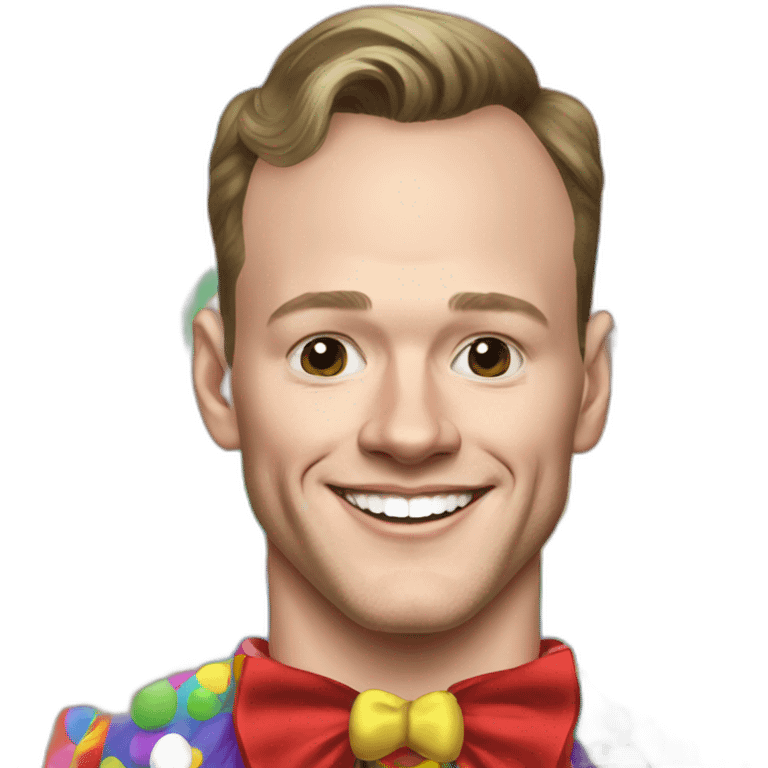 Jonathan Toews as a rainbow circus clown emoji