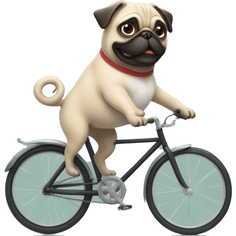 Pug on bycicle emoji