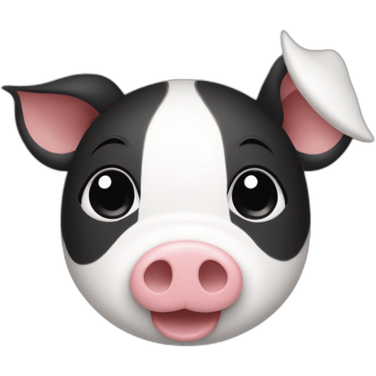 Black and white piglet emoji