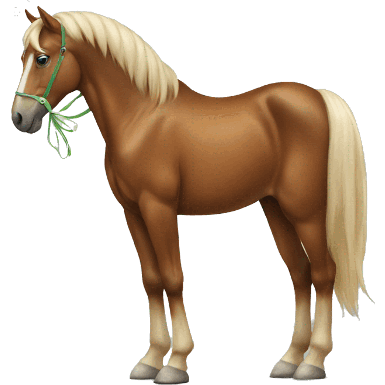 Horse with bow in tail emoji